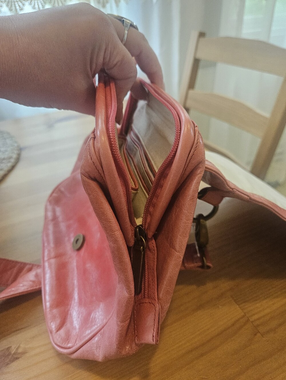 Vintage Pink Hobo International leather handbag - Picture 9 of 15